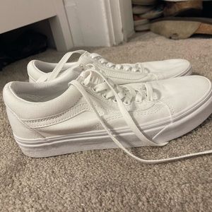 White old school vans size 8 women’s